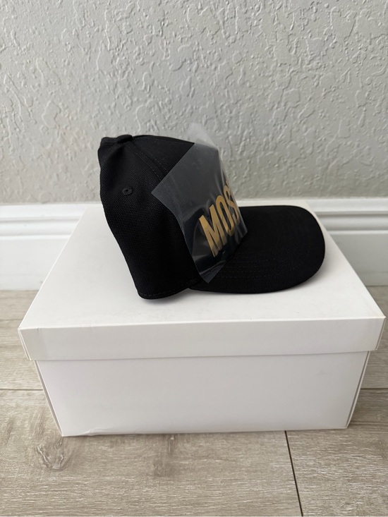 Adult Moschino Black SnapBack Cap with Gold Metallic Logo main image 5
